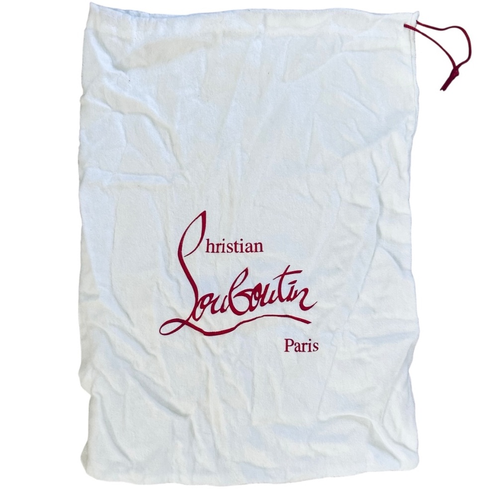 Nice Christian Louboutin White Drawstring Dust Bag Travel Purse